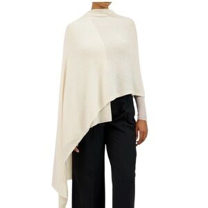 Baby Alpaca Silk Blend Peru Knit Wrap Ivory Sweater Knit OS Luxury